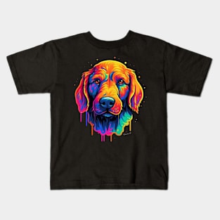 Colorful melting Dog with neon colors #1 Kids T-Shirt